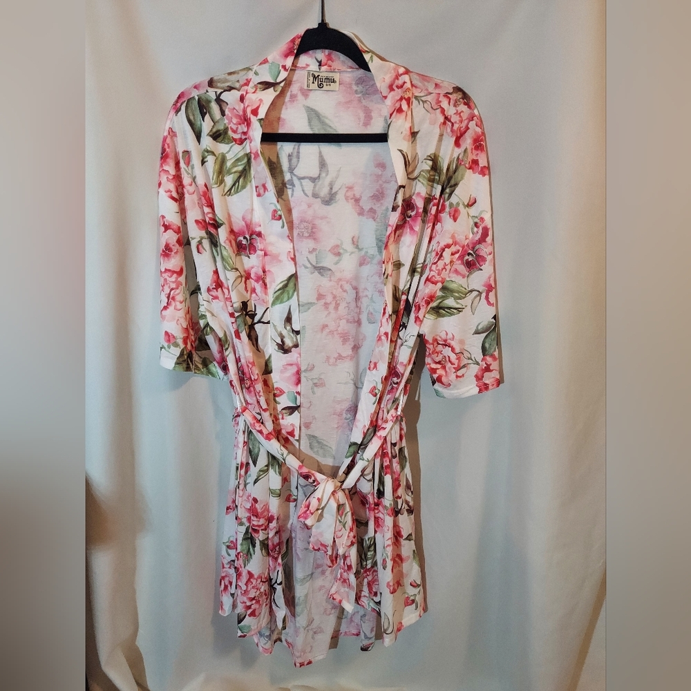 Show Me Your MuMu Soft Romantic Pink and Green Floral Kimono